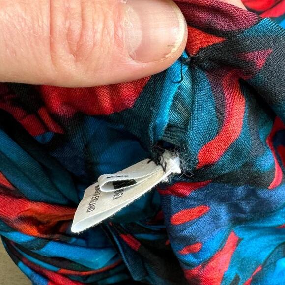 Peter Pilotto Abstract Colorful Glam Asymmetrical Red/Blue Viscose Dress, Size 8 - Picture 8 of 8